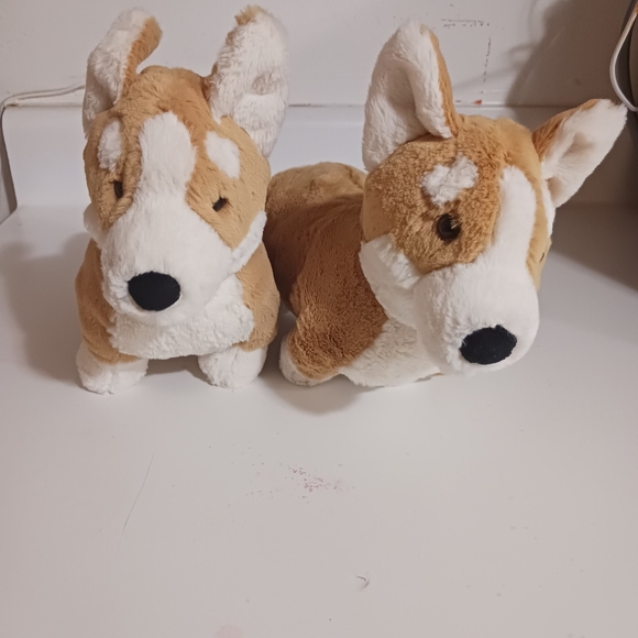 Pair Jellycat Lot 2 London Betty Corgi Dog Plush Bashful Toy  Brown NWT  HTF - Picture 1 of 11
